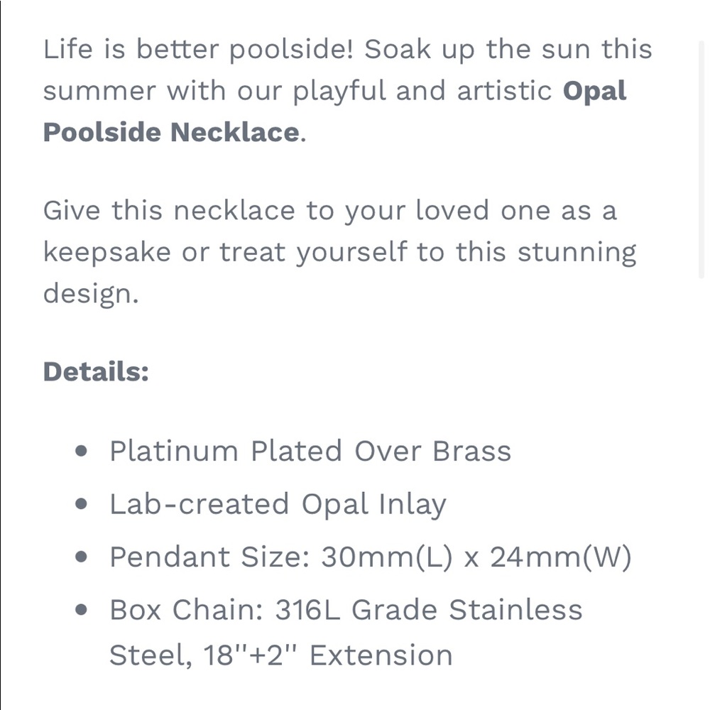 🆕 Opal Poolside Necklace 💙 - Picture 4 of 6